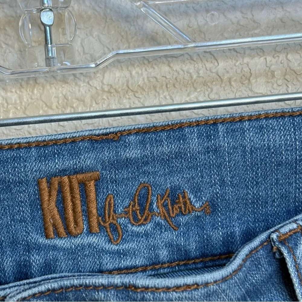 KUT from the Kloth Lucy High Rise Wide Leg Jeans Women’s 8 Blue Double Button - Picture 6 of 11
